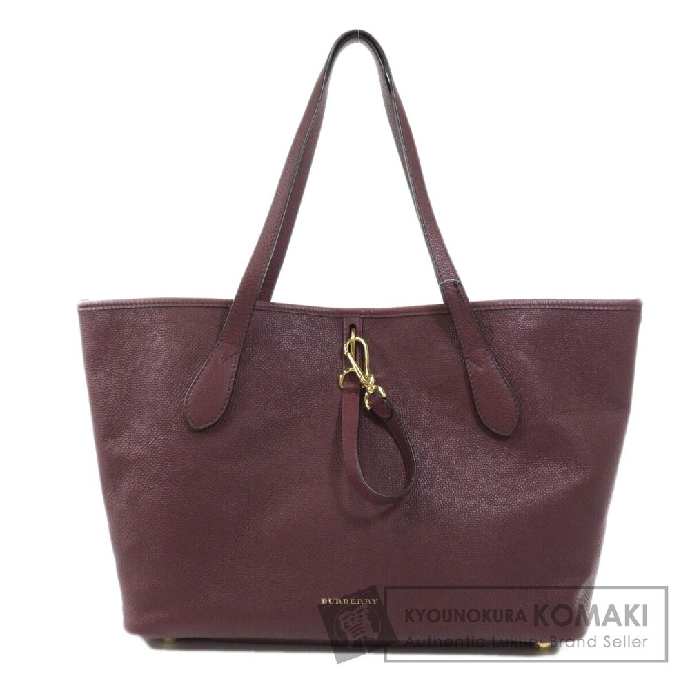 Burberry Logo Motif Nova Check Leather Tote Bag